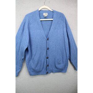 L.L.Bean Men's Button-Up Grandpa Cardigan-100% Lamb's Wool-Large-Elbow Patches